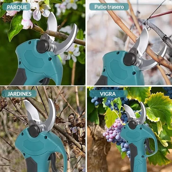 Tijera Podadora Eléctrica Inalambrica 2 Baterías Recargables